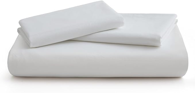 LOVQUE 100% Washed Cotton Duvet Cover Twin Size, Linen-Like Textured White Fade-Resistant Natural Bedding Set (No Comforter), 68x90 Inches