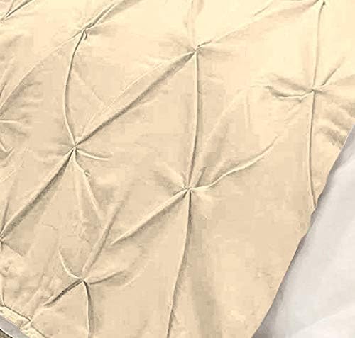 Bed Runner Set - 100% Pure Cotton 800 Thread Count - Luxury 1 Pinch Pleated Bed Runner and 4 Pillow Cover - 5 Piece Pinch Pleated Bed Runner Set Twin, Ivory