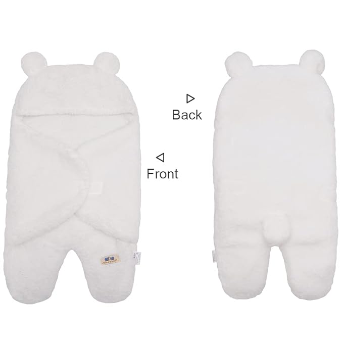BlueSnail Newborn Receiving Blanket Baby Sleeping Wrap Swaddle(0-3M, 8-13lbs,Cream)
