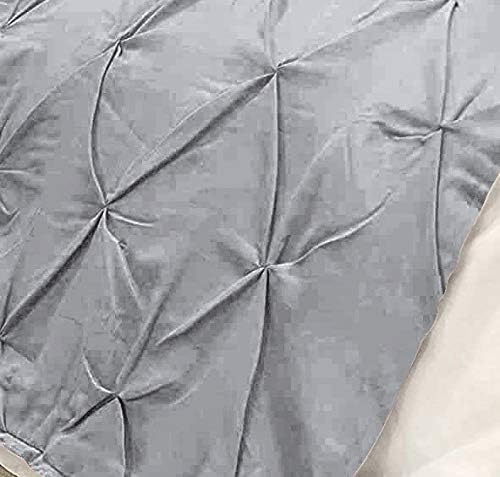Bed Runner Set - 100% Pure Cotton 800 Thread Count - Luxury 1 Pinch Pleated Bed Runner and 4 Pillow Cover - 5 Piece Pinch Pleated Bed Runner Set King, Light Grey