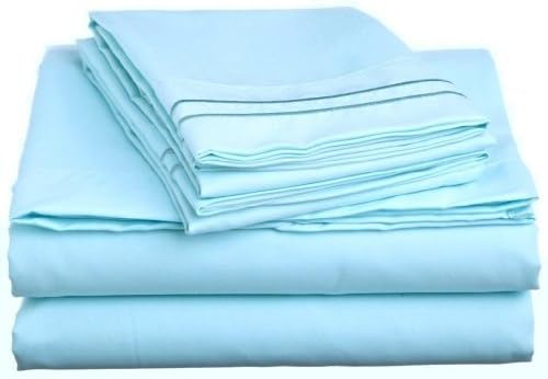 Elegant Comfort 1500 Premier Hotel Quality 4-Piece Bed Sheet Sets, Deep Pockets - Luxurious Wrinkle Free & Fade Resistant, King, Aqua