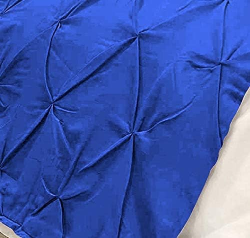 Bed Runner Set - 100% Pure Cotton 800 Thread Count - Luxury 1 Pinch Pleated Bed Runner and 2 Pillow Cover - 3 Piece Pinch Pleated Bed Runner Set Queen, Royal Blue
