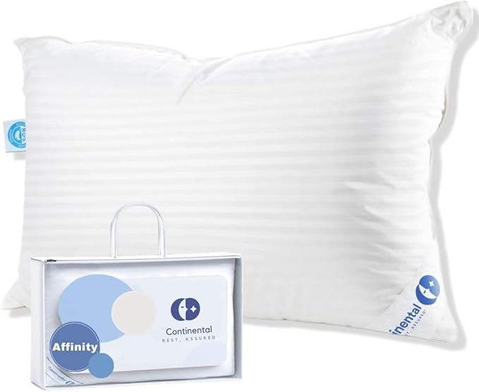 Continental Bedding Affinity Down Alternative Bed Pillow - King Size - 100% Soft Cotton Pillow - Pack of 1 - Polyester Pillow for Sleeping