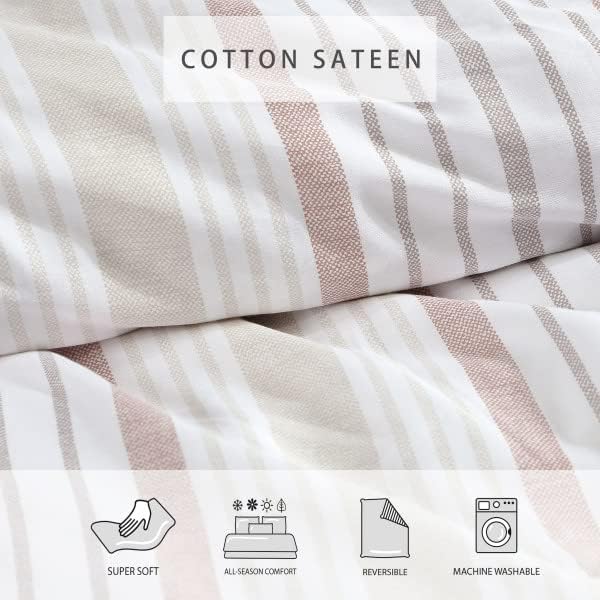 Stone Cottage- King Duvet Cover Set, Cotton Reversible Bedding Set, Cottage Home Décor (Conrad Beige, King)