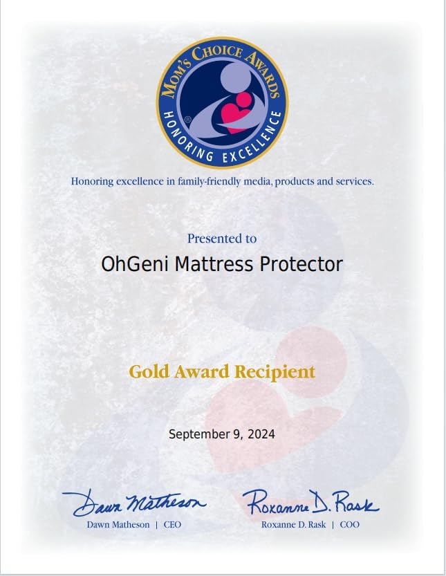 OhGeni 100% Waterproof Mattress Protector,Queen Size Mattress Soft Pad,Pet Hair & Bedwetting Resistant,Cooling Breathable Fitted Sheets,Washable Bed Cover,Non-Slip Deep Pocket,Noiseless for Bedroom