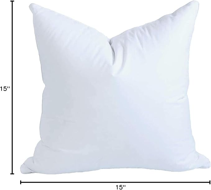 MoonRest® 15x15 Inch Synthetic Down Alternative Square Pillow Insert Form Stuffer for Sofa Shams, Decorative Throw Pillow, Cushion and Bed Pillow Stuffing - Hypoallergenic 15“X 15”