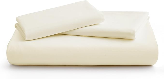 Cream White Cotton Duvet Cover Full Size, Linen-Like Natural Bedding Set with Zipper Closure (No Comforter), Full Size, Duvet Cover (80"x90") x 1, Pillowsham(20"x26") x 2