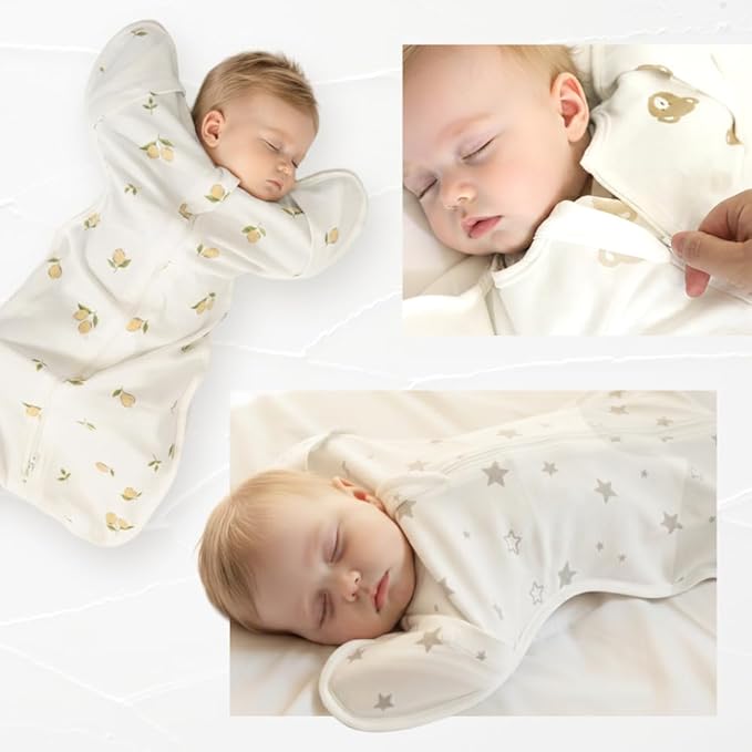 Newborn Swaddle Sack, IHDI Certified, Calms Startle Reflex, 100% Cotton Wearable Blanket, Newborn Essentials