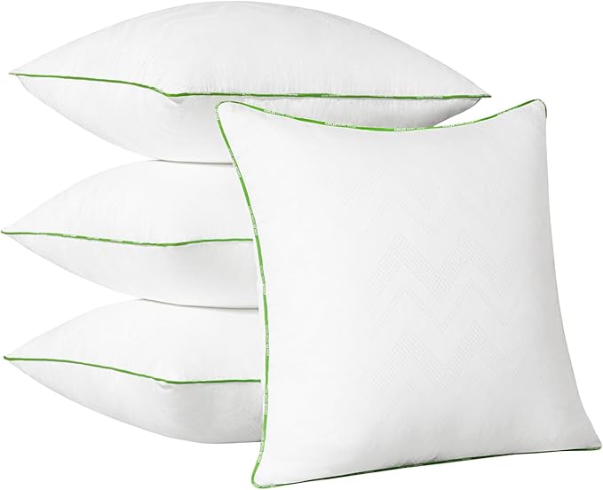 Ashler 16x16 Pillows Insert (Set of 4) - Throw Pillow Inserts with 100% Cotton Cover - 16 Inch Square Interior Sofa Stuffer Pillow Inserts -Decorative White Couch Pillow