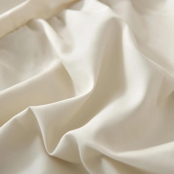Bed Skirt Queen Size Ruffled Bed Skirt with Split Corners, 18 Inch Drop Dust Ruffle Bed Skirt with Platform, Cream, Queen- 18" Drop
