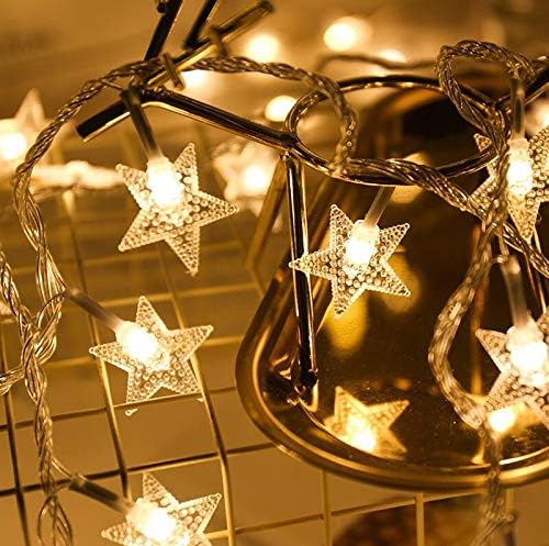 Comtelek 8 Corner Bed Canopy with 100 LED Star String Lights Battery Operated, White Bed Netting Unique Style 4 Door Square Canopy Bed Curtains Canopy - Suggested for Twin Full Queen King Bed