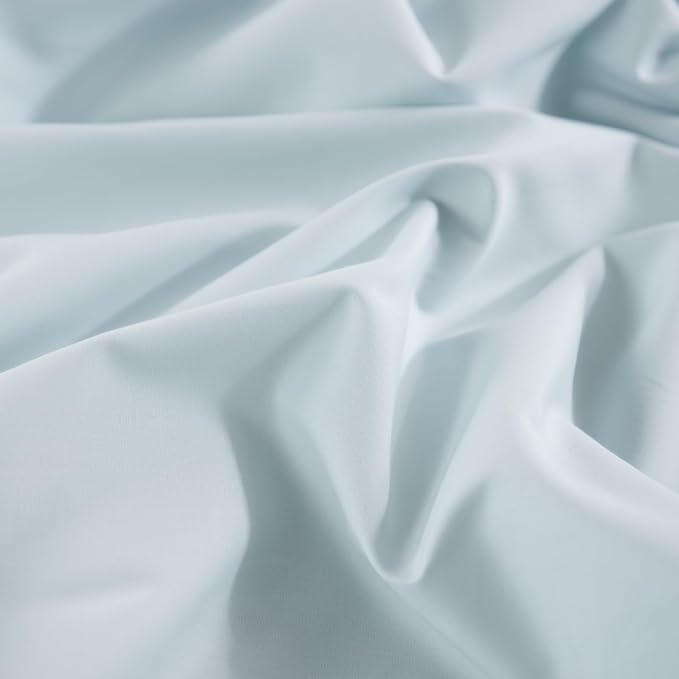 NEXHOME PRO Duvet Cover Set Queen Size Linen Look Textured Natural 100% Organic Cotton Duvet Cover 3 Pieces Bedding Set with Zipper Closure, Soft, Light Baby Blue (No Comforter)