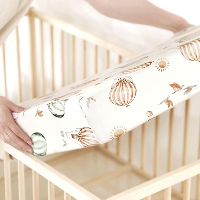 Stretch Ultra Soft Jersey Knit Fitted Crib Sheets Set 2 Pack,Fit All Standard Crib Mattress Pads Safe and Snug, Crib Fitted Sheet for Boys and Girls, Stylish Cars Print Kids Sheets for Boys