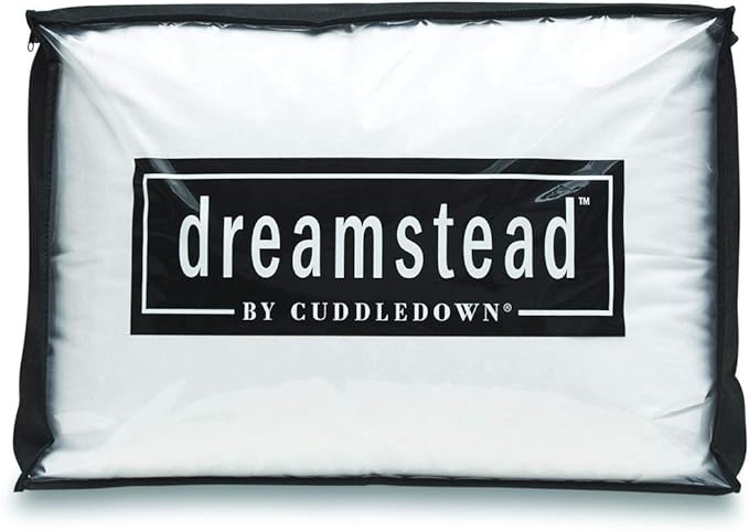 Cuddledown Dreamstead 700 Fill Power Pillow | European White Goose Down | 100% Cotton Shell, Sateen Weave | Hypoallergenic | Handcrafted | Oeko-TEX & RDS Certified | 20" x 26" | Standard | Firm