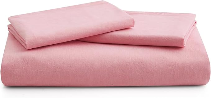 LOVQUE Pink Duvet Cover Full Size, 100% Washed Cotton Linen Like Bedding Set with Zipper Closure (No Comforter), 80x90 Inches