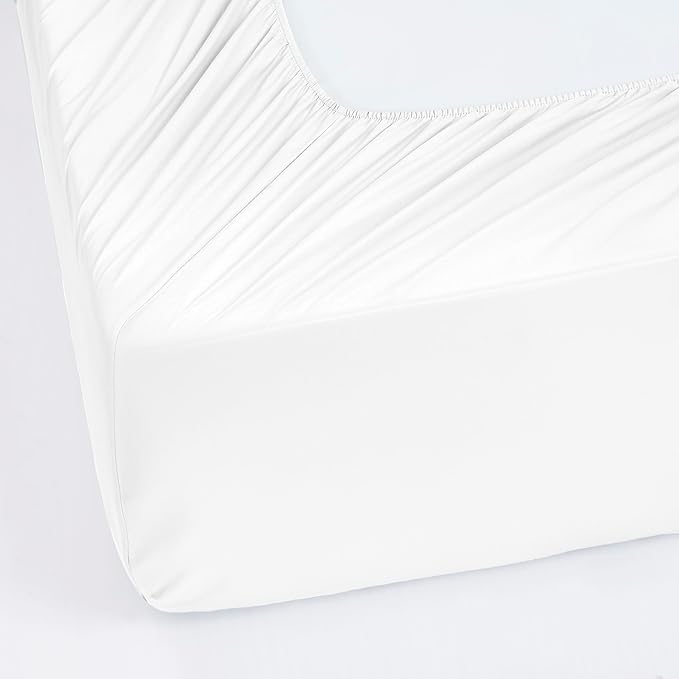 Modern Threads 6-Piece Bed Sheet Set - Deep Pocket, Soft Brushed Microfiber Sheets, Cool & Breathable for Mattress Up to 21 Inches, Includes 4 Pillowcases, Flat & Fitted Sheets, White King