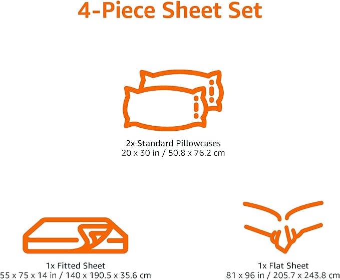 Amazon Basics 4 Piece Breathable 100% Cotton Jersey Knit Sheet Set, Stretchy Lightweight, Includes Flat and Fitted Sheets, Pillowcase, Full, Oatmeal