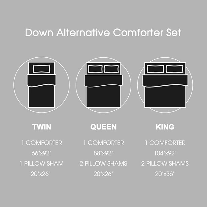 Basic Beyond King Size Comforter Set - Yellow and Gray Comforter Set King, Reversible King Bed Comforter Set for All Seasons, Yellow/Grey, 1 Comforter (104"x92") and 2 Pillow Shams (20"x36"+2")