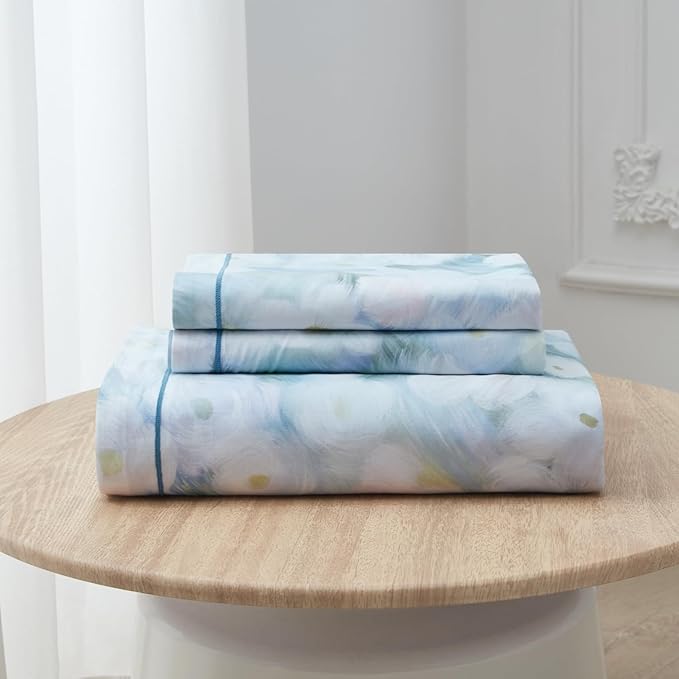 OAITE Duvet Cover Set Queen Size Oil Painting Pattern Ultra Soft 100% Cotton Duvet Cover Sets 3-PC, Breathable Duvet Cover with Zipper Closure & Corner Ties