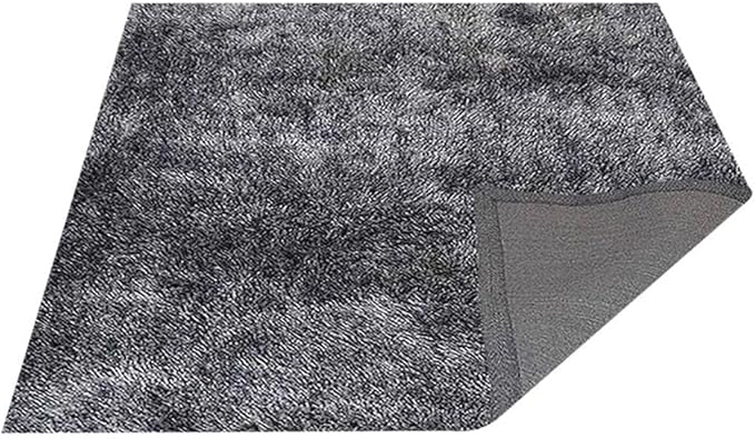 Rugsotic Carpets Hand Tufted SHAG Polyester ECO-Friendly Area Rugs - 10'x10', Square, Gray White, Solid Plain Design, High Pile Thick Handmade Anti Skid Area Rugs for Living Room, Bed Room K00111