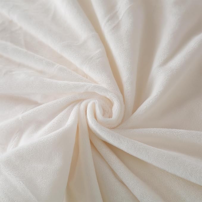 EMME Plush Shaggy White Duvet Cover Set Queen Size 3 Pieces Luxury Fuzzy Comforter Cover Set, Soft Faux Fur Fluffy Winter Bedding Set (White, Queen)
