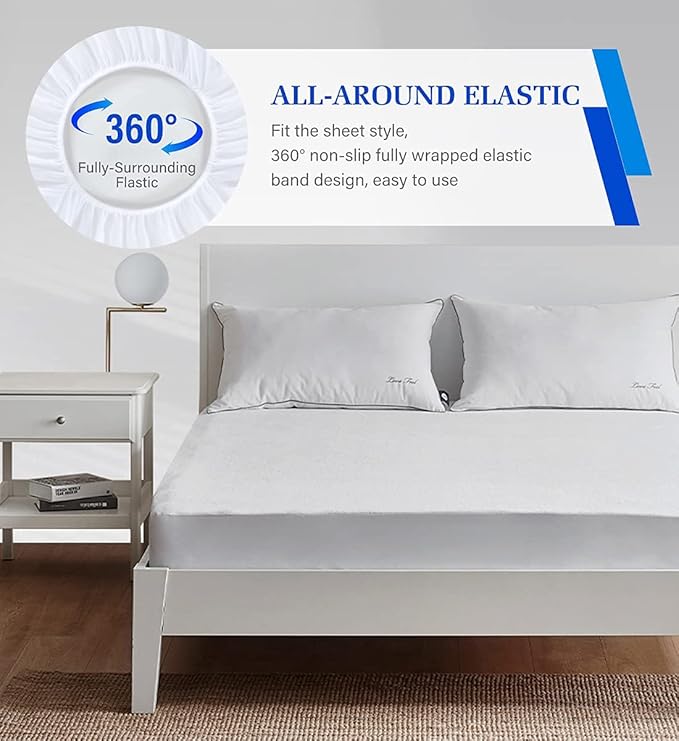 King Mattress Protector Waterproof Mattress Protector King Mattress Pad Cover Noiseless, Soft Breathable Terry for Pets Kids Adults 76" x 80"