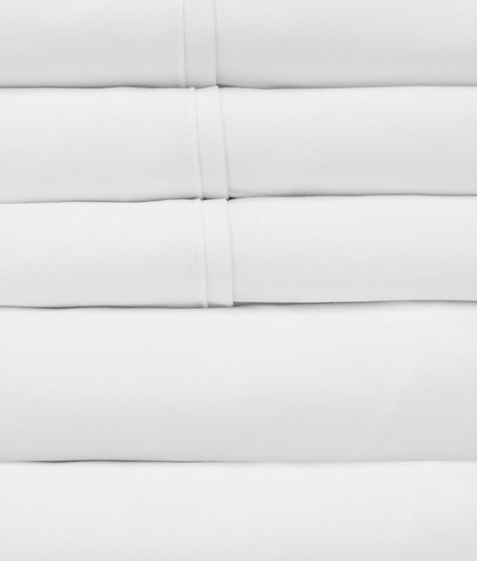 King Size Bed Sheets - 6 Piece 1500 Supreme Collection Fine Brushed Microfiber Deep Pocket King Sheet Set Bedding - 2 Extra Pillow Cases, Great Value, King, White