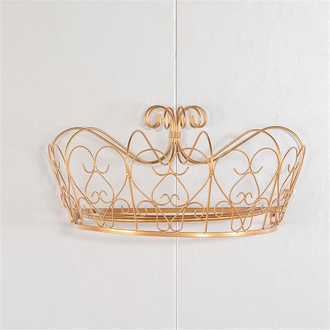 Lotus Karen Princess Bed Canopy Chiffon Girls Bed Curtain Decorative Drapery Metal Crown for Girls Cute Pink Bow-Knots Kids Bedding