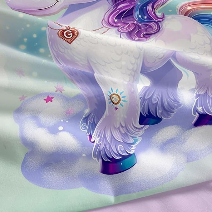 Pink Unicorn Comforter Sets,Twin Comforter Set for Girls,Cute Unicorn Bedding Set for Kids,Girls,Teens,All Season Use