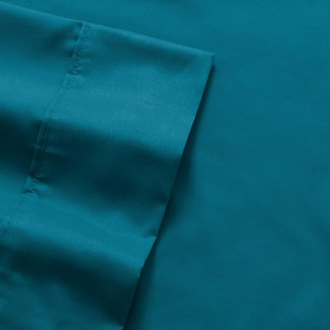 Sweet Home Collection 7 Piece Comforter Set Bag Solid Color All Season Soft Down Alternative Blanket & Luxurious Microfiber Bed Sheets, Teal, Full