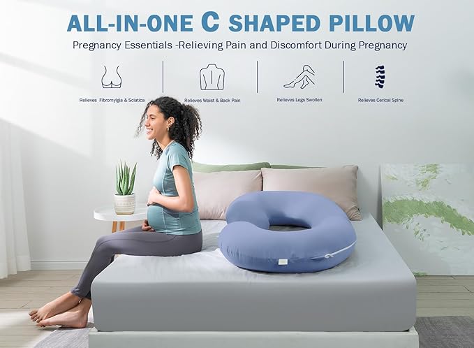 INSEN Cooling Pregnancy Pillow, Maternity Pillow for Pregnant Women(Cooling Blue)