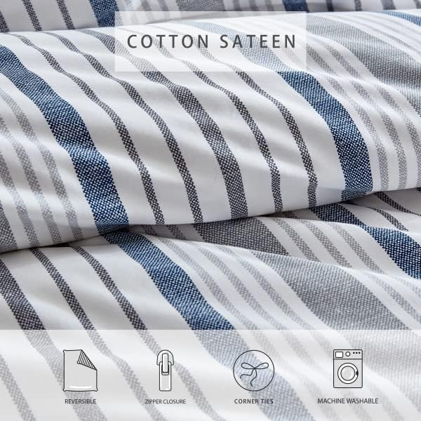 Stone Cottage - King Duvet Cover Set, Cotton Sateen Bedding with Matching Shams, Elegant Home Decor (Conrad Grey, King),Medium Grey