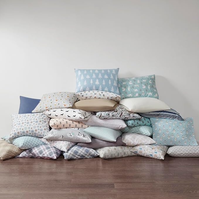 True North by Sleep Philosophy Cozy Flannel Warm 100% Cotton Sheet - Novelty Print Animals Stars Cute Ultra Soft Cold Weather Bedding Set, Full, Multi Sloth 4 Piece