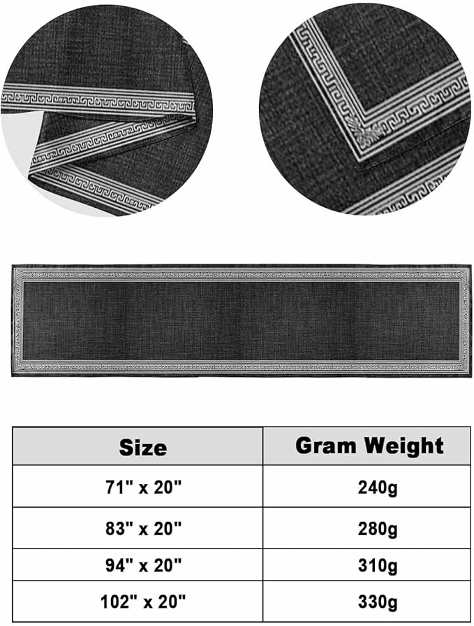 Greece Key Design Black White Bed Runners for Bedroom Hotel,Decorative Bedding Scarf Vintage Burlap Linen Bed End Blanket Bedding Runner Scarves for Twin Size Bed,71x20in