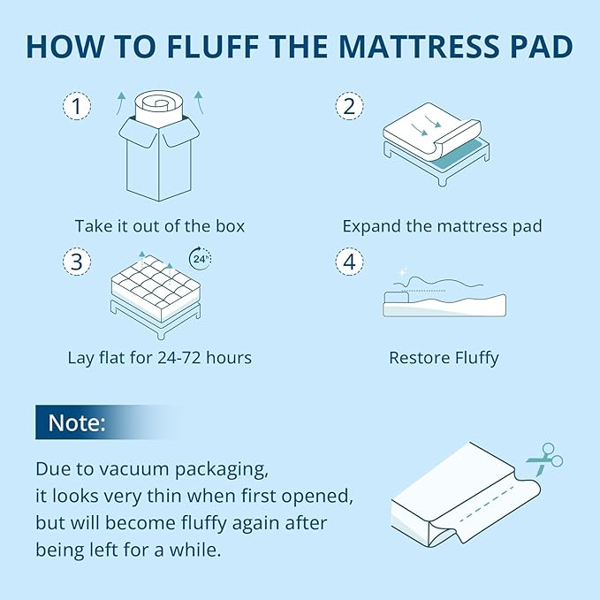YUGYVOB Mattress Pad Extra Thick, Cooling, and Breathable Full Size Mattress Topper 8-21" Deep Pocket Soft Down Alternative Fill