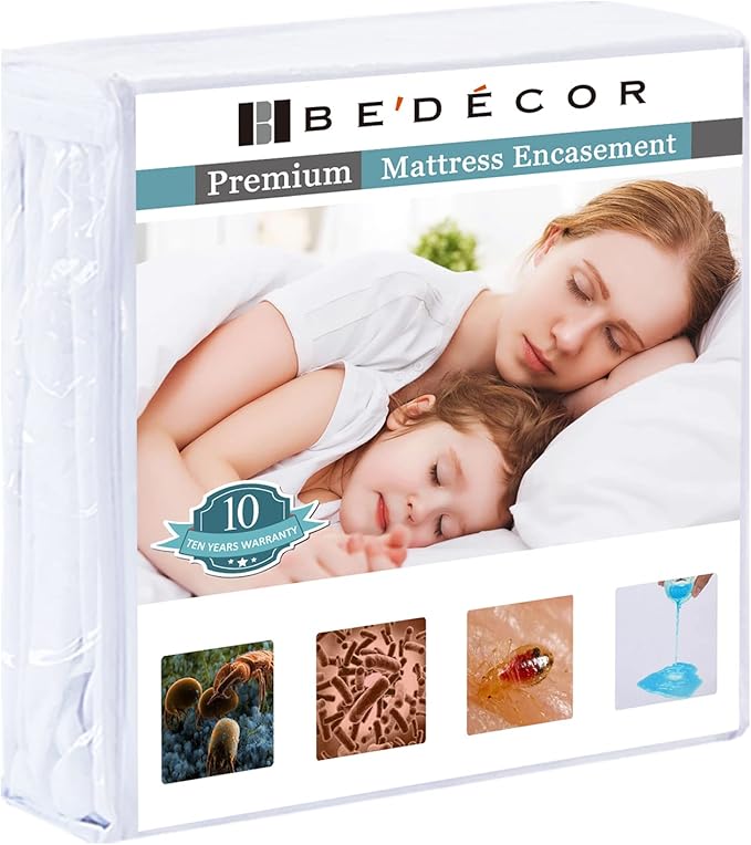 Bedecor Zippered King Mattress Protector Cover for 10"-13" Depth Mattress,Fully Encased Liquid Proof Urine Pee Protection Breathable Smooth Incontinence Pet Baby Potty Training