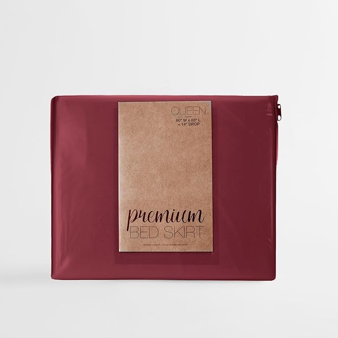 Linen Market Bed Skirt - Ultra Soft Microfiber - Easy Fit with 14 Inch Tailored Drop - Hotel Quality, Shrinkage & Fade Resistant - Bed Cover - Full Size Bed Skirts - Bedroom Décor - (Full, Burgundy)