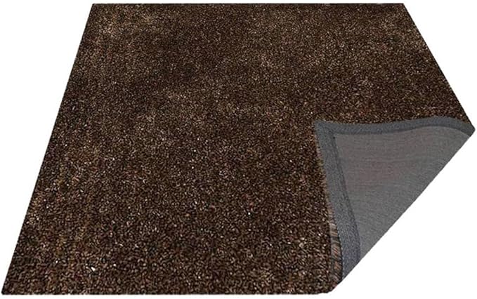 Hand Tufted SHAG Polyester ECO-Friendly Area Rugs - 8'x8', Square, Beige Gray, Solid Plain Design, High Pile Thick Handmade Anti Skid Area Rugs for Living Room, Bed Room K00111