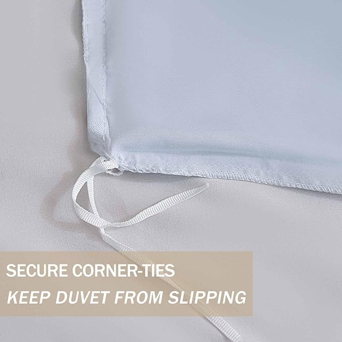 Nanko Floral Duvet Cover Set Queen Size, Teal Blue Brown Tan Leaf Print Pattern, Soft Microfiber Reversible Comforter Bedding Cover with Zip Ties - French Vintage Farmhouse for Women Men, 3Pcs 90x90