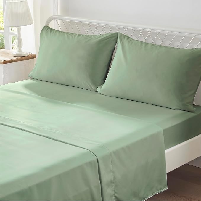 Zzlpp King Comforter Set 7 Pieces, Sage Green Tufted Bed in a Bag with Comforter and Sheets, All Season Boho Bedding Sets with 1 Comforter, 2 Pillow Shams, 2 Pillowcases, 1 Flat Sheet, 1 Fitted Sheet