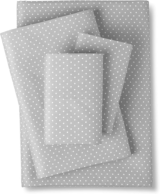 Full Size Sheet Sets - Breathable Luxury Sheets with Full Elastic & Secure Corner Straps Built In - 1800 Supreme Collection Extra Soft Deep Pocket Bedding Set, Sheet Set, Full, Dot Gray