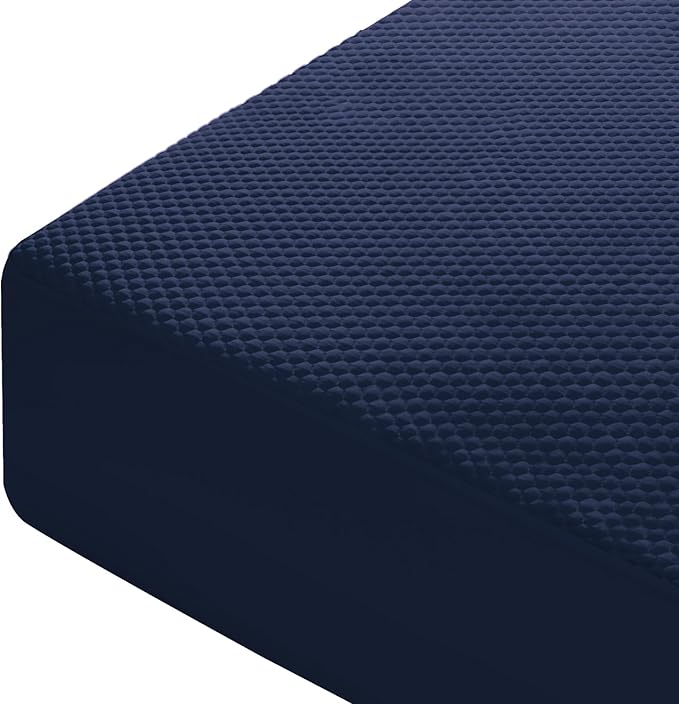 OhGeni 100% Waterproof Mattress Protector, King-Navy Blue Size Mattress Pad, Fits 6"-20" Mattresses with Deep Pocket, Cooling, Breathable Fitted Sheets, Soft Bed Cover, Noiseless, Machine Washable