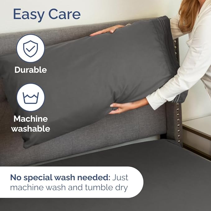 Split Head King Sheet Set – 4 Piece Flex Split Top King Sheets for Adjustable Beds - Fits 14” to 16" Mattress w/ Deep Pockets - Soft, Breathable & Cooling - Luxury Bedding and Wrinkle Free - Charcoal