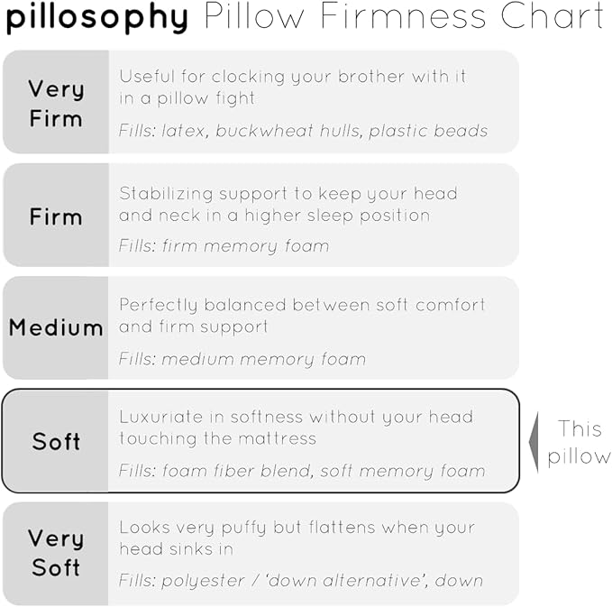 pillosophy Original Adjustable Loft Pillow • Gel-Infused Shredded Memory Foam Fill • Dual-Sided Washable Cooling Cover • Perfect for Back, Side, Stomach Sleepers (Queen Size, 1-pack)
