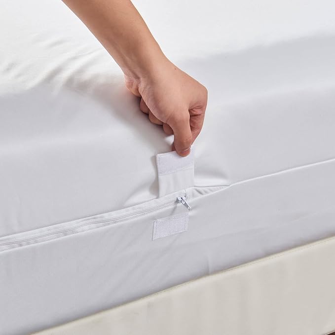 Kingnex 60x72x6 Zippered Sleeper Sofa Queen Mattress Encasement Cover Waterproof 6 Sided Mattress Protector for Sofa Bed