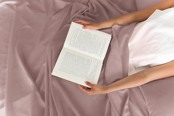 Twin 4 Piece Sheet Set - Comfy Breathable & Cooling - Ultra Soft Hotel Luxury Bedding Set with 8-16 Inch Deep Pockets - 1 Flat & 1 Fitted Sheet & 2 Pillowcases - Cozy, Wrinkle Free & Easy Care - Mauve