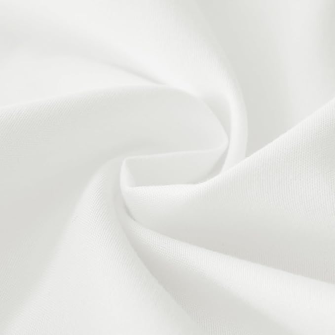 MEILA Wrap Around Bed Skirt Three Fabric Sides Elastic Dust Ruffled 14 Inch Tailored Drop,Easy to Install Fade Resistant-Natural White, Queen/King