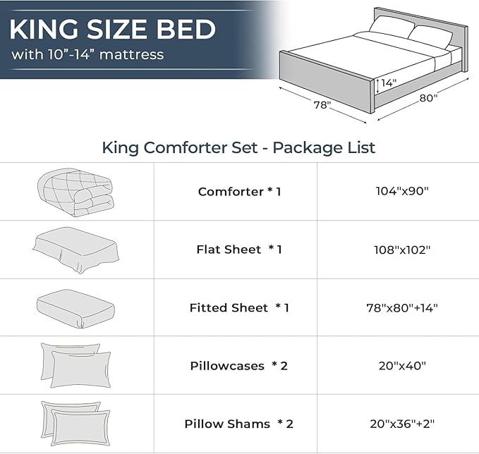 HEVUMYI Pink King Comforter Set - 7-Piece All Season Bed in a Bag King, Ultra Soft Bedding Set with Comforter, Flat Sheet, Fitted Sheet, Pillowcases, Pillow Shams, Pink