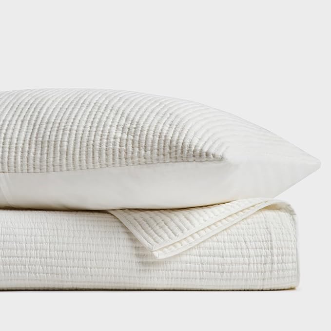 EVERGRACEHOME Cotton Coverlet Set King Size 3 Pieces, Lightweight Soft Ribbed Matelassé Bedspread Quilt Set, Cozy Oversized Quilted Bedding Set with 2 Pillow Shams for All Seasons, Ivory White