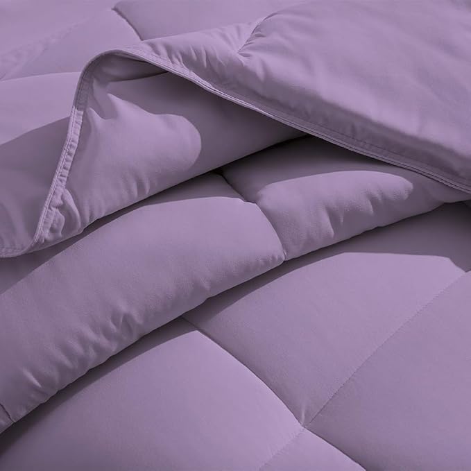 H&H Decor Luxurious & Super Soft 1 Piece Comforter 300 GSM & 4 Pcs Sheet Set 100% Egyptian Cotton 1000 Thread Count Pattern Solid (Cal-King, Lavender,Solid)